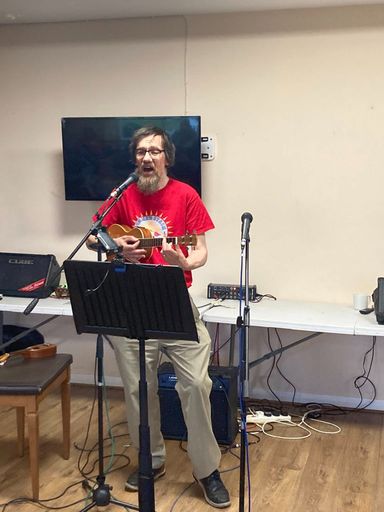 Performing at Hayling Island Open mike