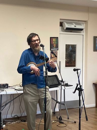 Performing at Hayling Island Open mike
